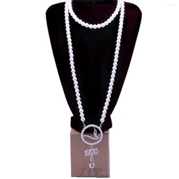 Choker Long Pearl Statement Greek Social Sign Organization 1920 Zeta Letters Necklaces For Lady