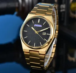 Popular três agulhas dial data automática relógios masculinos luxo completo aço inoxidável banda movimento de quartzo relógio de lazer linha esqueleto dial relógio de pulso presentes