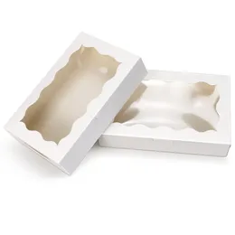 25 Scatole Regalo In Cartone Bianco Con Finestra Per Cupcake - 24x24x9 Cm - Per Dolci, Biscotti E Muffin