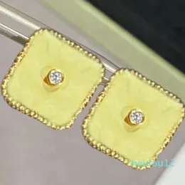 Boucles d'oreilles en or pour femmes Chic Charm Stud Designer de luxe 18K plaqué or diamant Earrdrops classique chic fête bijoux cadeau avec boîte