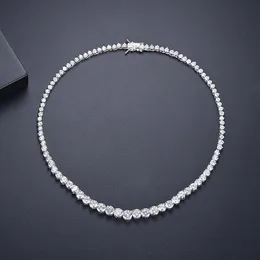 Correntes na moda amantes colar laboratório diamante cz pedra branco ouro cheio chorker pingente colares para mulheres festa nupcial casamento jewe193v