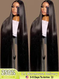 Парики шнурка 250 Плотность 30 40 дюймов Bone Straight 13x6 HD Прозрачный парик фронтального шнурка человеческих волос Бразильский парик фронтального шнурка 13x4 для женщин 231024