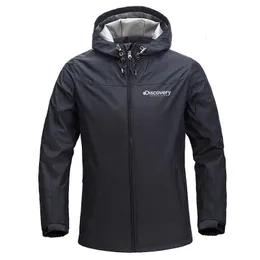 Mensjackor Discovery Kvinnor Windbreaker Jacket Par Spring Autumn Outdoor Fishing Zipper Waterproof Hooded 231025