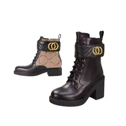 Outono inverno moda botas rendas até mulher zíper plana tornozelo bota metal cinto de viagem couro senhora carta preto macio couro mulheres designer sapatos tamanho 35-40-41-42 com caixa