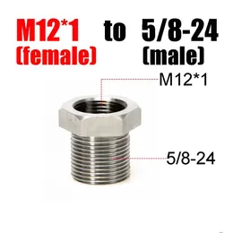 M12x1 fêmea para 5/8-24 adaptador de rosca macho filtro de combustível de aço inoxidável ss soent armadilha para napa 4003 wix 24003 entrega direta dhufx