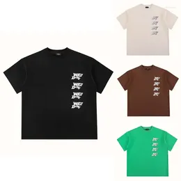 Camisetas masculinas WE11DONE Carta de tela irregular solta casual em torno do pescoço manga curta camiseta para homens e mulheres