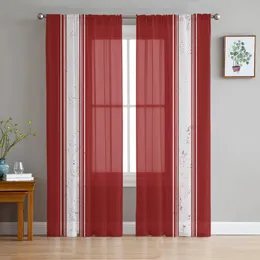 Kurtyna Boże Narodzenie Walentynkowe czerwone paski Farg Desiejne zasłony w salonie okno Tiul Tiul Curtain Kitchen Sypialnia Drapes Decor Home Decor 231024