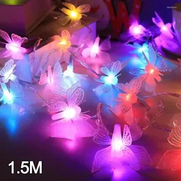 Stringhe Stringa di luce a LED Lampada a farfalla colorata alimentata a batteria per la festa nuziale domestica Decorazione natalizia per esterni Lucine