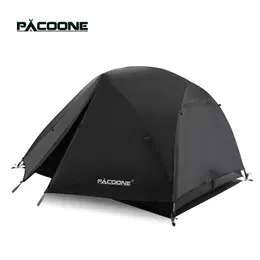 Tält och skyddsrum Pacoone Ultralight 20D Nylon Camping Tält Portable Backpacking Cycling Tält Vattentät utomhus vandringsresor Tältstrand tält 231024