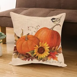 Pillow Case Halloween Thanksgiving Day Pumpkin Sunflower Throw Pillow Case Pillow Cover Cushion Case Decor Decorative Pillowcase Bedroom 231025