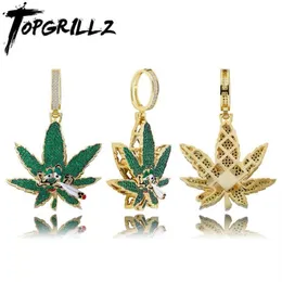 Collane con ciondolo TOPGRILLZ Green Out Cubic Zirconia Bling CZ Fascino Hip-Hop Fashion Jewelry300I