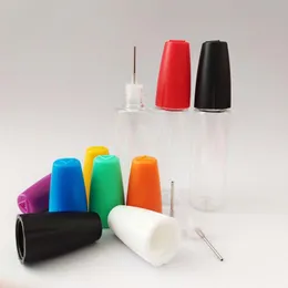Flacons compte-gouttes en plastique avec embouts métalliques 10ML 15ML 20ML 30ML, bouteille à aiguille vide pour liquide PET, bouteille transparente, jus de vapeur, Caijb