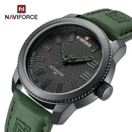 Wristwatches NAVIFORCE Mens Watches Military Waterproof Males Quartz Clock Genuine Leather Strap Fashion Relogio Masculino 231025