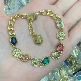 Modestil armband kvinnor armband armbandsband manschettkedjedesigner brev smycken 18k guld pläterad rostfritt stål bröllopälskare gåva armband GB-074