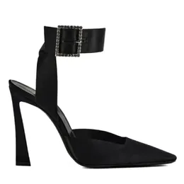 Тапочки, весна 2023, стиль ночного клуба, сексуальные шелковые черные туфли на тонком каблуке в сочетании с платьем, высокие сандалии Baotou для девочек 02 231026