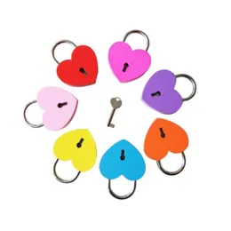 Door Locks Wholesale 7 Colors Heart Shaped Concentric Lock Metal Mitcolor Key Padlock Gym Toolkit Package Building Supplies Sn4783 Dro Dhf68