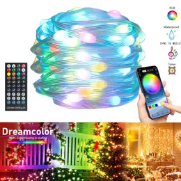 Christmas Decorations Dream color Light String Music APP control RGB Fairy Lights Birthday Party Wedding Garland Decor USB Power 5V 231026