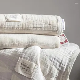 Battaniyeler Yaz Sofa Yatak Yorgan Japon tarzı pamuklu gazlı bez atış ev yatakları için dekoratif kapak nefes alabilen havlu battaniye