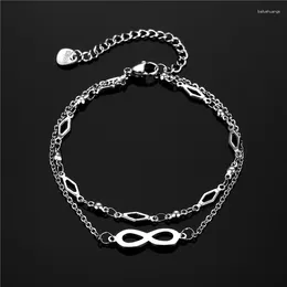 Charm-Armbänder aus Edelstahl, koreanische Mode, Unendlichkeitssymbol, mehrschichtige Perlenkette, Charms-Armband für Frauen, Schmuck, Mädchen, Kpop-Geschenk