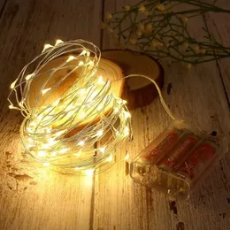 Decoraciones navideñas 530 m LED luces de hadas con pilas alambre de cobre guirnalda cadena al aire libre jardín fiesta decoración de boda 231026