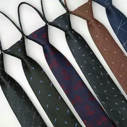 男性用の蝶ネクタイ7cmジッパーCorbata Cafe Business Striped Lazy Easy Pull Neckties Gifts Gravata de Sedaヴィンテージウェディングアクセサリー