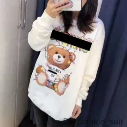 Hoodies للسيدات Moschinos Sweatshirts Print Print Perfect Exclude Autumn Sweater Sports Round Neck Long Long