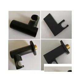 Other Faucets Showers Accs Matte Black Brass Handheld Shower Holder Support Rack With Or Without Hose Connector Wall Elbow Unit Spout Dhhnc