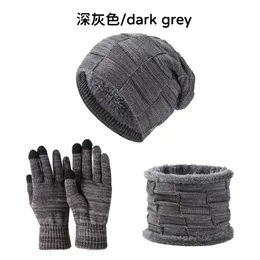 Cappelli invernali Sciarpe Guanti Set per donna Uomo Moda Berretto in maglia spessa Uomo Sciarpa e guanti Accessori