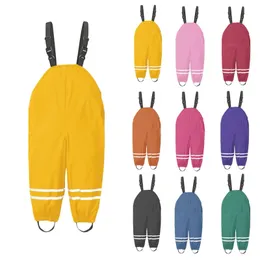 Rain Wear 17y Boys Girls Suspenders Beach Pants Children Waterproof Ski Windproof Baby Overalls Fashion 231025