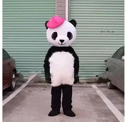 Halloween panda plysch maskot kostym tecknad frukt anime tema karaktär jul karneval party fancy costumes vuxna storlek utomhus outfit