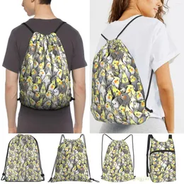 Shopping Bags Unisex Drawstring Cockatiels Galore Women Backpacks Men Outdoor Travel Training Fitness Bag