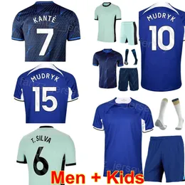 2023/24 Club Men Kids Futebol 25 Moises Caicedo Jerseys 16 Lesley Ugochukwu 6 Thiago Silva 7 Raheem Sterling 1 Robert Sanchez 27 Malo Gusto Camisa de Futebol Kits QieErXi