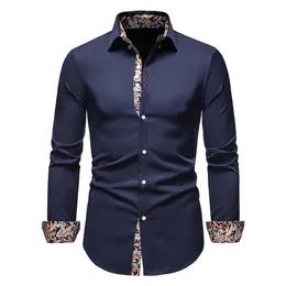 Mens Paisley Cotton Long Sleeve Dress Shirt Floral Print 캐주얼 레트로 버튼 다운 셔츠 남성 슬림 핏 Chemise homme men's2575