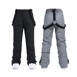 Skidåkning Bib Pants Män Kvinnor Skidbyxor Vindtätning Vattentät vinter tjockare snöbyxor Utomhus Sport Snowboarding Breabble Strap Byxor unisex 231025