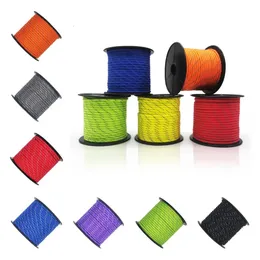 Cordas de escalada 50M Corda Paracord Reflexiva Dia.4mm para Sobrevivência Parachute Cord Lanyard Camping Escalada Camping Corda Caminhadas Varal 231025