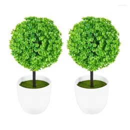 Decorative Flowers Wakauto 2pcs Mini Artificial Plants Potted Fake Small Houseplants In Pots For Indoor Office Tabletop Decoration  Wreaths