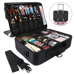 Cosmetic Bags Cases Professional Makeup Organizer Travel Beauty Cosmetic Case For Make Up Bolso Mujer Storage Bag Nail Tool Box Suitcases 231026