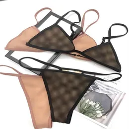 Women's Underwear Letter Pattern Sexy Girl Summer Two Pieces Bras Sets Women Fashion Two Colors Wire 244B