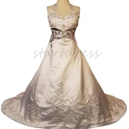 Abito da sposa vintage mimetico 2024 Abiti da sposa boho con scollo all'americana mimetico con perline Ricami senza schienale sexy Midevil Abito da sposa civile per donna Abiti da sposa