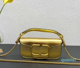 Borse a tracolla firmate interruttori per guanti con catena Borsa da donna Loco Borse a tracolla in pelle di vacchetta Logo in metallo Fibbia magnetica Pochette con interruttore Mini borse dorate