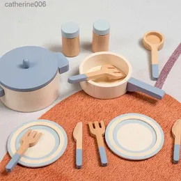 Cucine gioca al cibo gioca ad accessori da cucina da cucina in legno cucina pentole pentole cucinare giocattoli sensoriali da gioco per bambini ragazzi ragazzi ragazzil231026