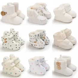 Boots Autumn Winter Baby Infant Girls Boys Warm Fashion Solid Shoes with Fuzzy Balls First Walkers Kid 018M 231026