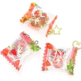 Portachiavi Cordini Vograce Forma personalizzata Gonfiabile Candy Bag Shaker Charm Anime Trasparente Acrilico Portachiavi Candy 231025