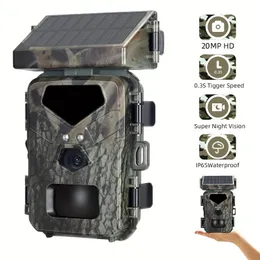 Camcorders LUOSI Solar Trail Camera 20MP 1080P Hunting Game 90° Detection Angle Motion Sensor Night Vision IP65 Waterproof 231025