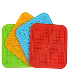 Pet Feeding Lick Mat Fun Alternative to Slow Feeder Dog Bowl Silicone Calming Pad for Anxiety Relief IQ Treat Mats KDJK21039849666