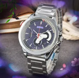 Famous Luxury Mens Big Dial Watches President Sport Men Dweller Clock Man Full Stainless Steel Band Original Solid Bracelet Dress Quartz Wristwatches Gifts