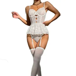 Sexig uppsättning kvinnor mesh sexiga jumpsuits underkläder ren pyjamas pol dance body stocking bodysuit underkläder babydoll kemis sömnkläder kläder 231026