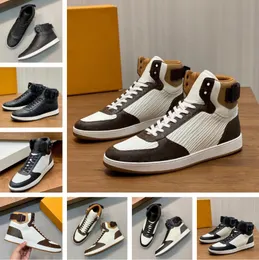 Знаменитая бренда High Top Rivolis Men Sneaker Shoes Brown White Black Calf Leather Crubh-Up Rubber Sole Wedding Wedding Skateboard Оптовая обувь Eu38-46