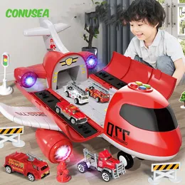 Modelo de aeronave 12/6pcs modelo de carro grande crianças brinquedos avião modelo de brinquedo avião de passageiros multi-função inércia carros de brinquedo para meninos crianças presente 231025
