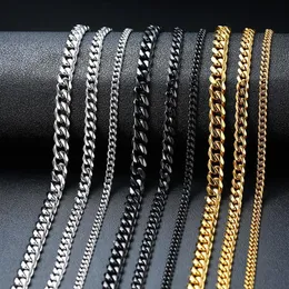 Kubanische Halskette für Männer und Frauen, Basic Punk, Edelstahl, Panzergliederkette, Halsreifen, Vintage-Goldton, massives Metall, Collar249C